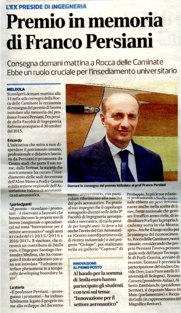 Premio in memoria di Franco Persiani